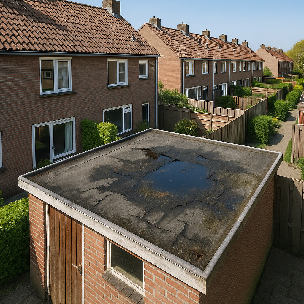 Oud dak verwijderd in Lichtenvoorde